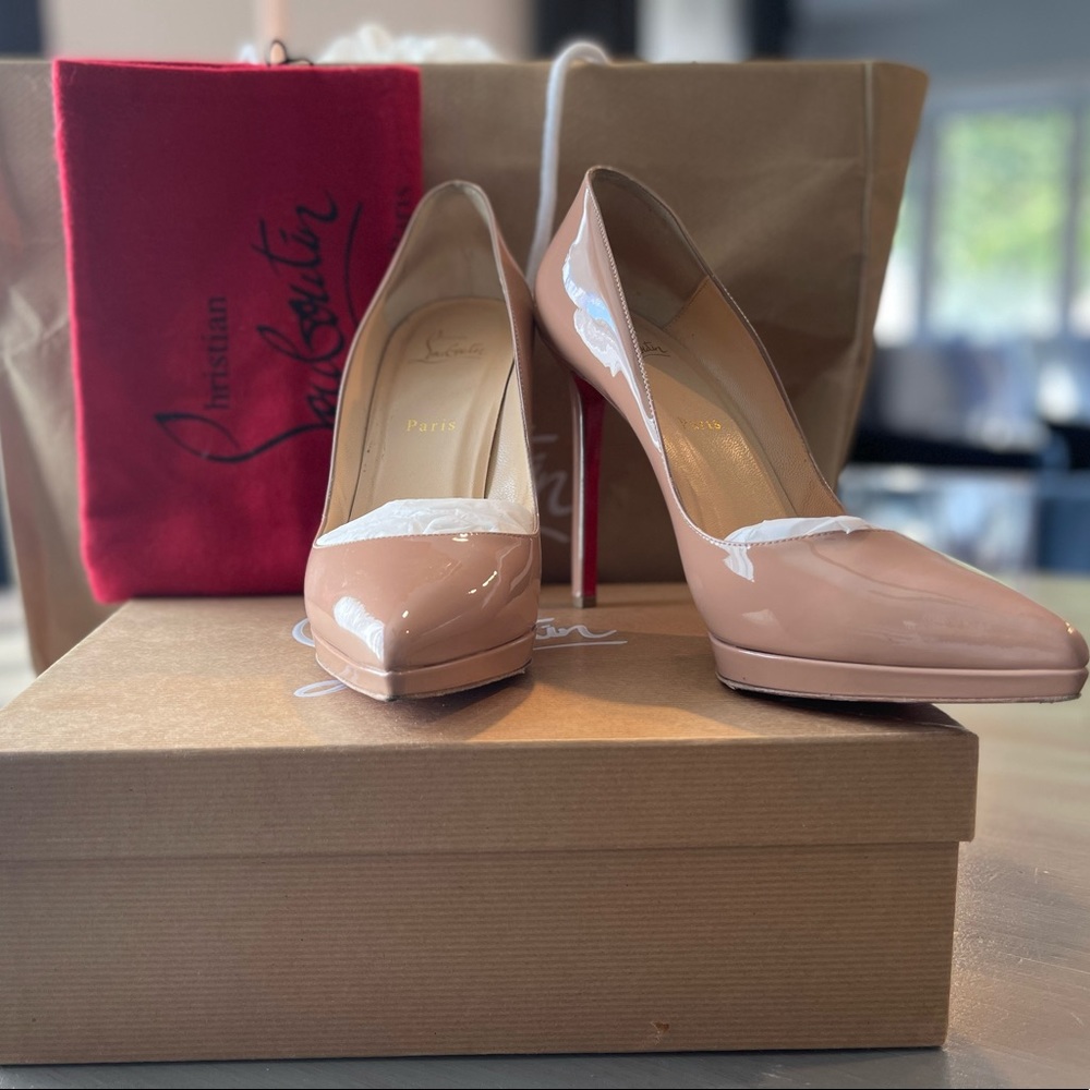 Pigalle plato 120 patent calf Christian Louboutin -Nude